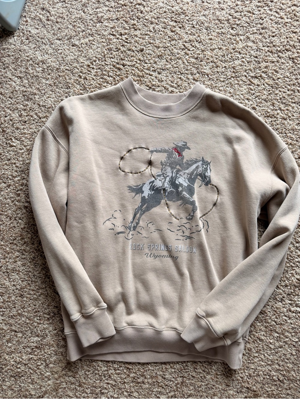 Abercrombie & Fitch western cowboy graphic crewneck sweatshirt